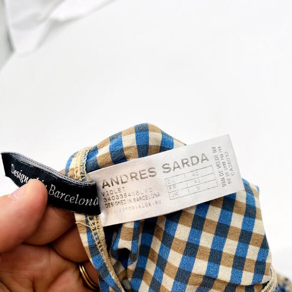 Andres Sarda Vintage Gingham Side Ruched Bikini Bottoms - Picture 5 of 5